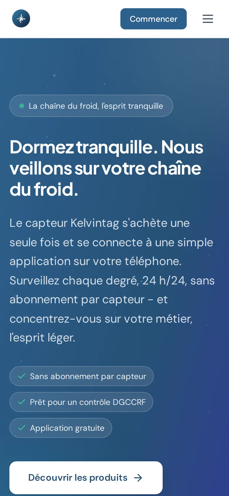 L'application KelvinTrack ouverte dans Safari sur iPhone