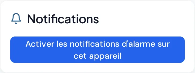 Le bouton d'activation des notifications dans le profil